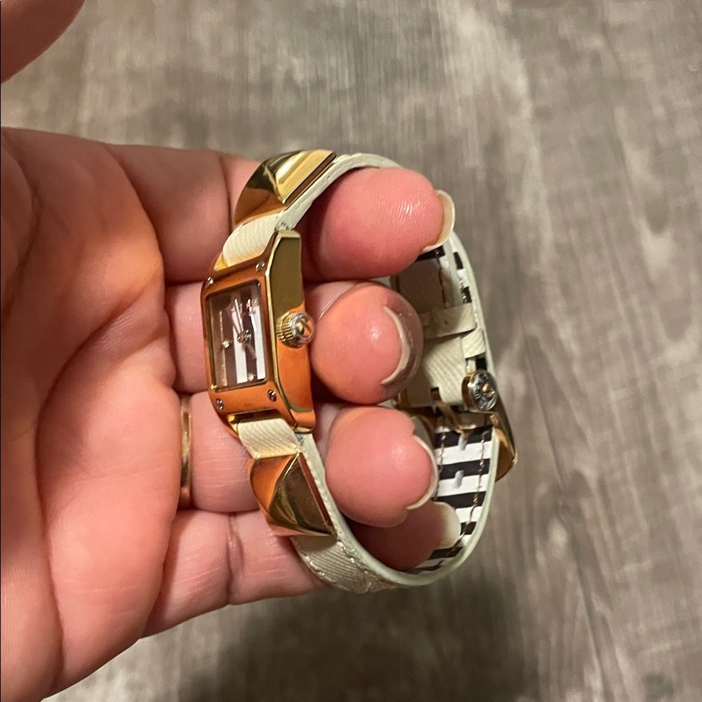 Henri Bendel Gold and Cream Women's Watch